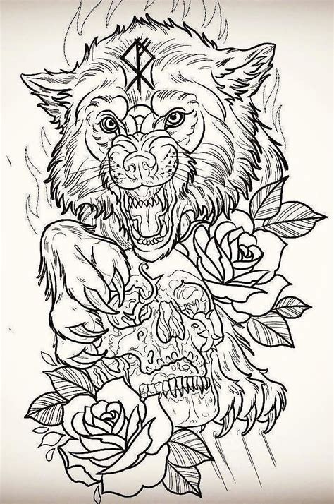 Wolf tattoo design • Visit artskillus.ru for more tattoo ideas | Wolf ...