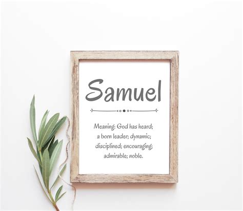 Samuel Baby Name Meaning Baby Names Nursery Sign Boy Names Printables ...