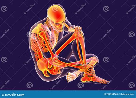 Foot and Ankle Pain, Conceptual 3D Illustration Stock Illustration - Illustration of cuneiforms ...