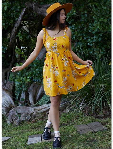 Disney Winnie The Pooh Floral Babydoll Dress | Hot Topic