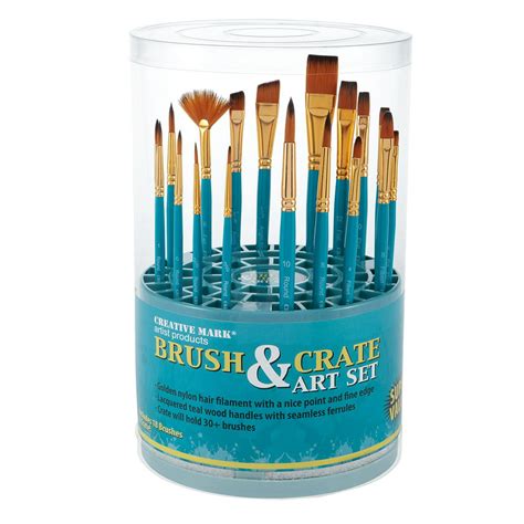 Artist Paintbrush Set – 18pc Professional Quality Short Handle Paint Brushes for Acrylic, Oil ...