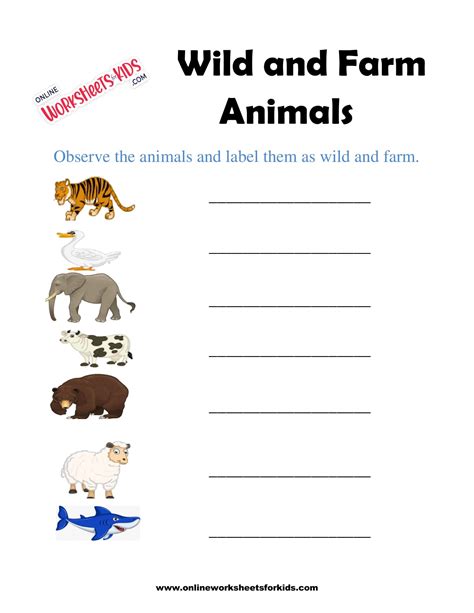 Wild And Farm Animals Worksheets 10