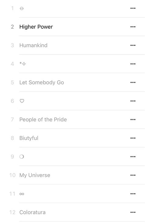 Coldplay album tracklist - ascsecentury