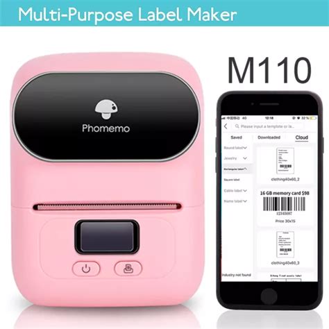 PHOMEMO THERMAL ADDRESS Label Printer M110 Label Maker Machine Bluetooth Pink $55.99 - PicClick