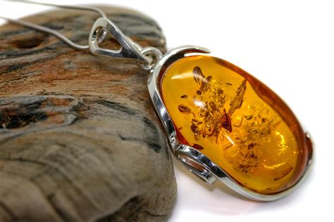 Baltic Amber Pendant in Sterling Silver. Amber necklace, silver pendant. Baltic Amber jewelry ...