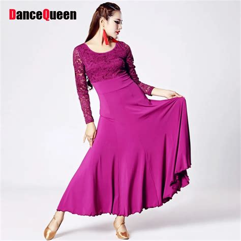 2017 New Women Ballroom Dance Dress Ladies Waltz Dance Dress 6Colors ...