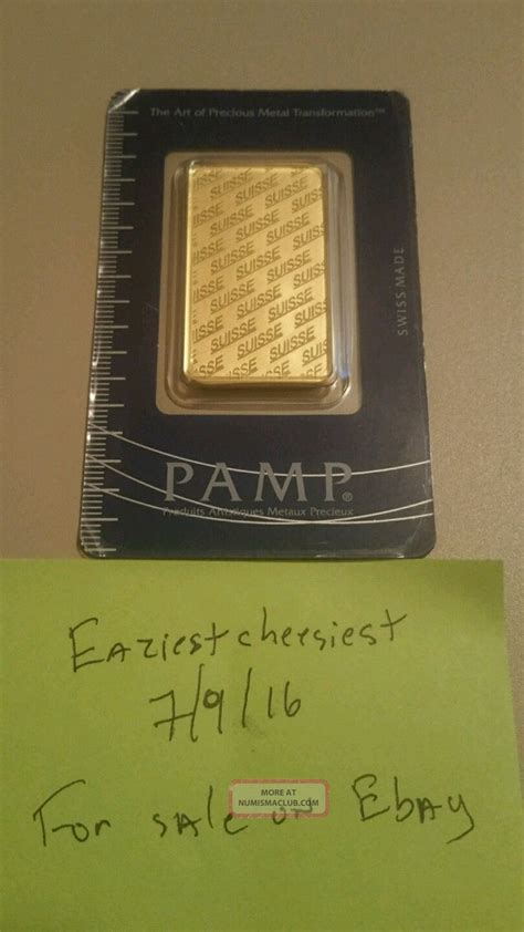 1 Oz Gold Bar - Pamp Suisse (design, In Assay)