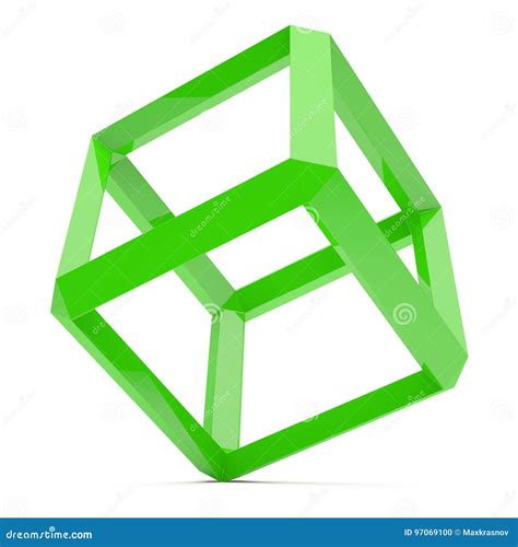 Green Cube stock illustration. Illustration of form, internet - 97069100