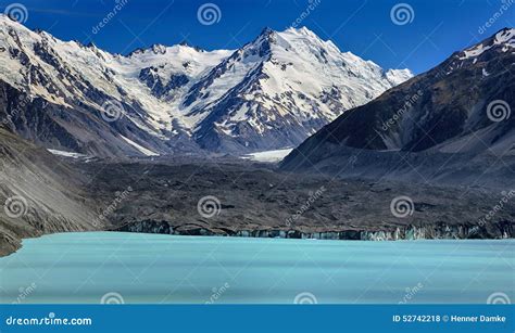 Tasman Lake with Tasman Glacier, New Zealand Stock Photo - Image of ...