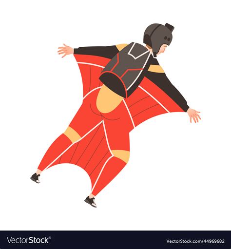 Man wingsuit flying or wingsuiting as skydiving Vector Image