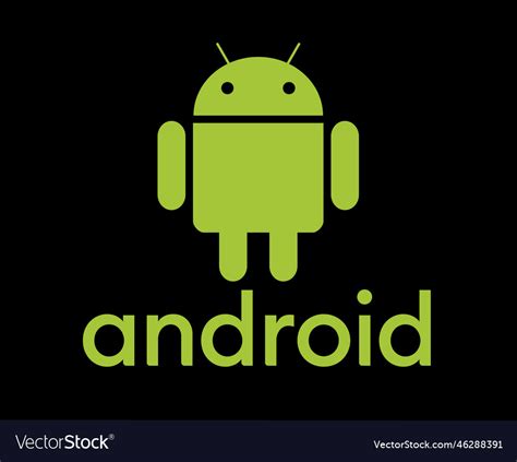 Android operating system logo symbol with name Vector Image