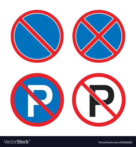 No parking or waiting road sign stopping Vector Image