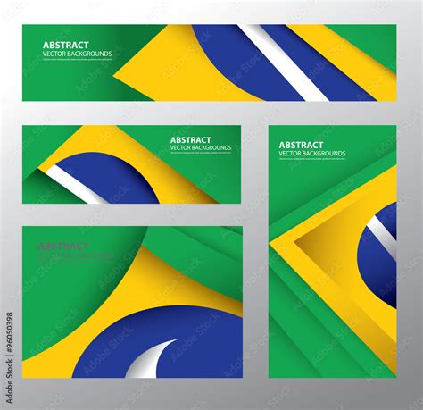 Abstract Brazil Flag, Brazilian Colors (Vector Art) Stock Vector ...