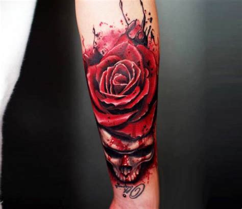 Red Rose and Skull tattoo by Jackson Tattoo | Photo 17172