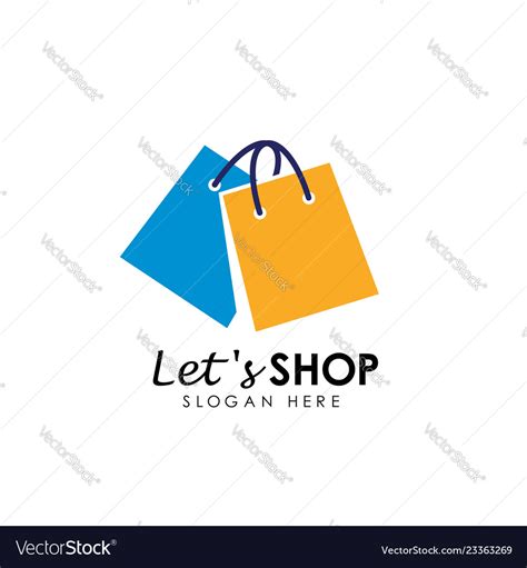 Lets shopping logo design template shop icon Vector Image