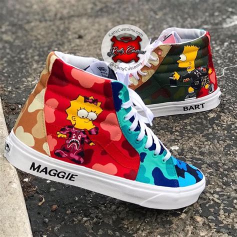 Katty Customs on Instagram: “Custom Bart & Maggie Bape/Supreme Vans made for @lavdude951. Visit ...