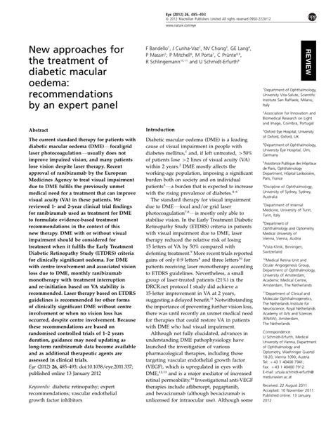 (PDF) New approaches for the treatment of diabetic macular oedema ...