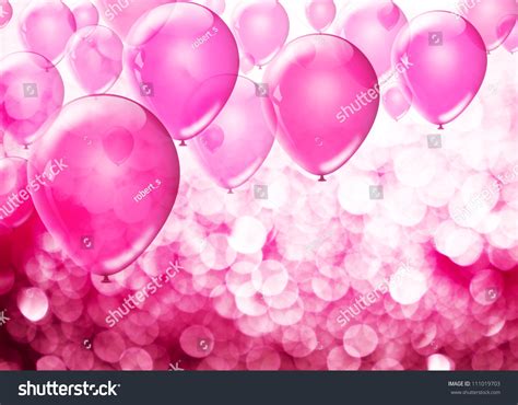 Pink Birthday Balloons Over Abstract Background Stock Photo 111019703 - Shutterstock