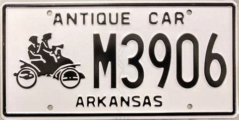 Arkansas Antique Car License Plate (M3906)