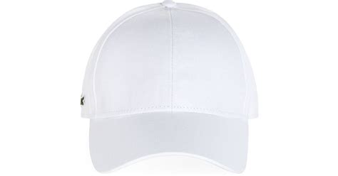 Lacoste Cotton Baseball Cap in White for Men - Lyst