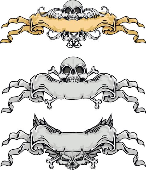 gothic, vintage banners with skull 24138182 Vector Art at Vecteezy