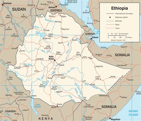 Ethiopia road map - Ontheworldmap.com