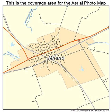 Aerial Photography Map of Milano, TX Texas