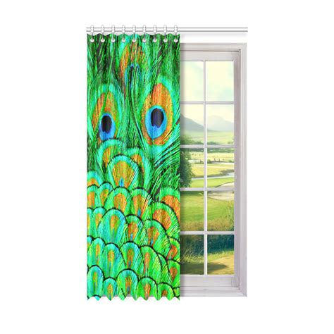 Peacock Feathers Nature Art Window Curtain 50" x 84"(One Piece) | ID ...