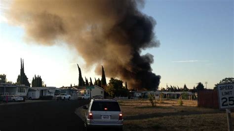 Photos: Mobile home fire in Roseville