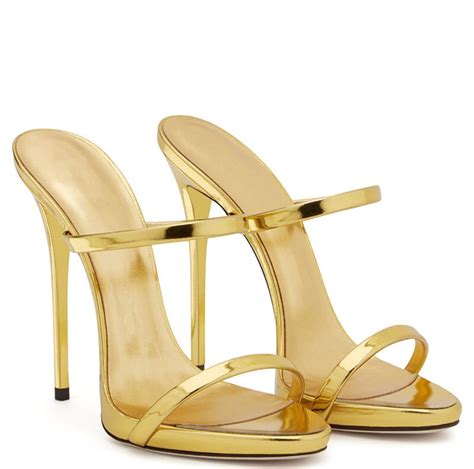 High Heel Mule Stilettos Gold Sandals - Etsy | Womens shoes high heels, High heel slippers ...