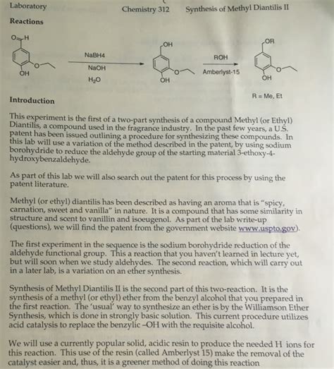 Solved In this lab, we formed a methyl (or ethyl) ether from | Chegg.com