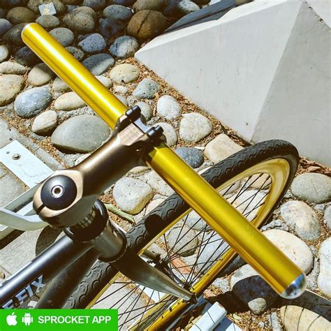 2017 Gold-anodized narrow 'n straight fixie handlebar on a #PureFix Not as effective for ...