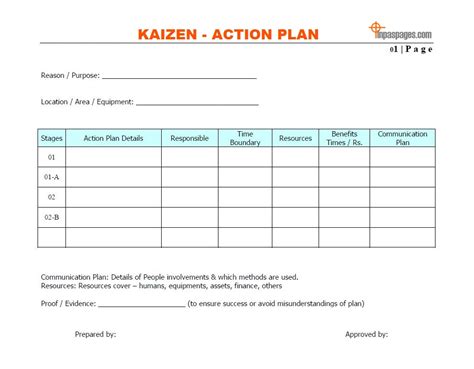 Kaizen Templates Excel Free - FREE PRINTABLE TEMPLATES