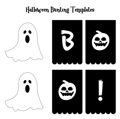 Printable Halloween Bunting Templates | Halloween printables free, Halloween printables ...