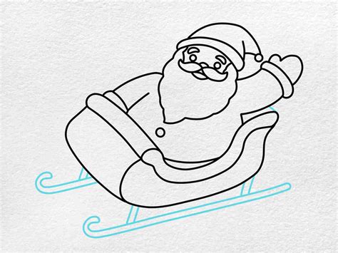 Easy Santa Sleigh Drawing