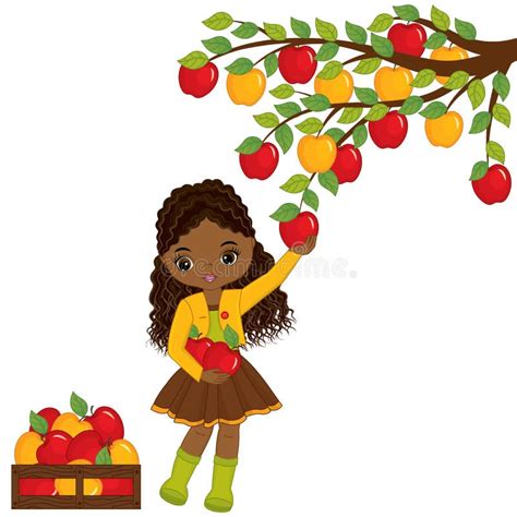 Picking apples stock illustration. Illustration of youth - 22406657