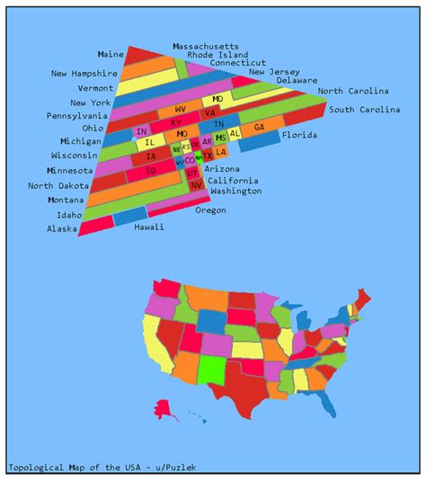 Topological Map of the USA : MapPorn