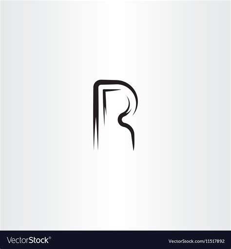 Logo letter r black icon Royalty Free Vector Image