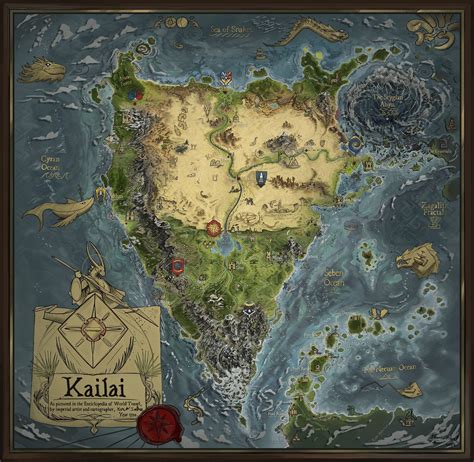 Map of the continent of Kailai : imaginarymaps