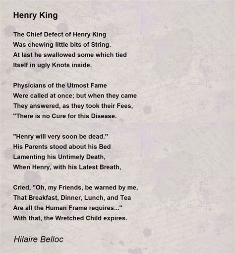 Henry King Poem by Hilaire Belloc - Poem Hunter