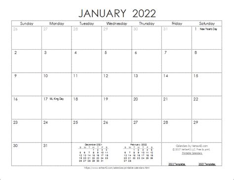 Download the 2022 Ink Saver Calendar from Vertex42.com | Calendar printables, Monthly calendar ...