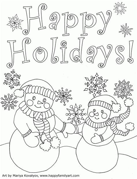 Free Happy Holidays Coloring Pages Printable, Download Free Happy ...