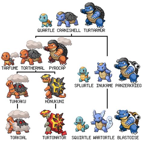 Turtle Pokemon Ancestry, Part 2 by PkmnOriginsProject on DeviantArt