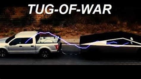 Watch Tiny Tesla Cybertruck Beat Ford F-150 In Tug Of War: Ram Crushes Both