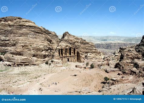 Monastery in Petra, Jordan stock image. Image of tourist - 18967115