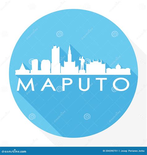 Maputo Mozambique Flat Icon Skyline Silhouette Design City Vector Art ...