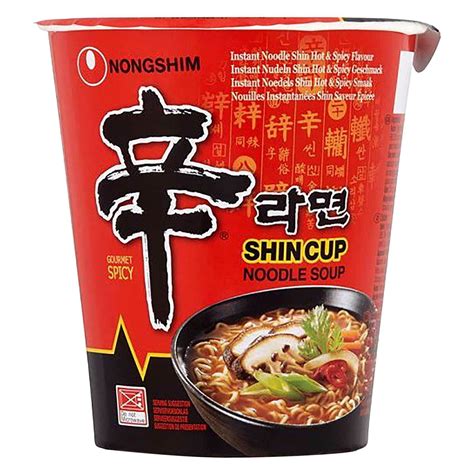 Buy Nongshim Spicy Shin Cup Noodle Soup 68g Online - Shop Food Cupboard ...