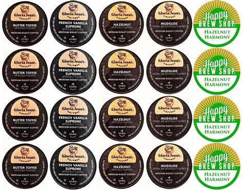 20-count GLORIA JEAN’S FLAVORED COFFEE K-Cup Variety Sampler Pack, Single-Serve Cups for Keurig ...