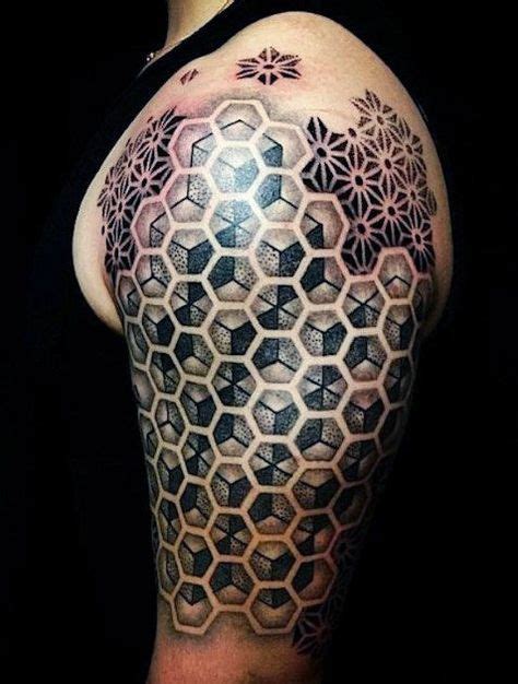 80 Honeycomb Tattoo Designs For Men - Hexagon Ink Ideas | Honeycomb tattoo, Hexagon tattoo ...