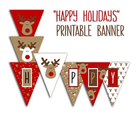 Happy Holidays Banner Christmas Party Printable Sign | Etsy | Christmas banners, Merry christmas ...